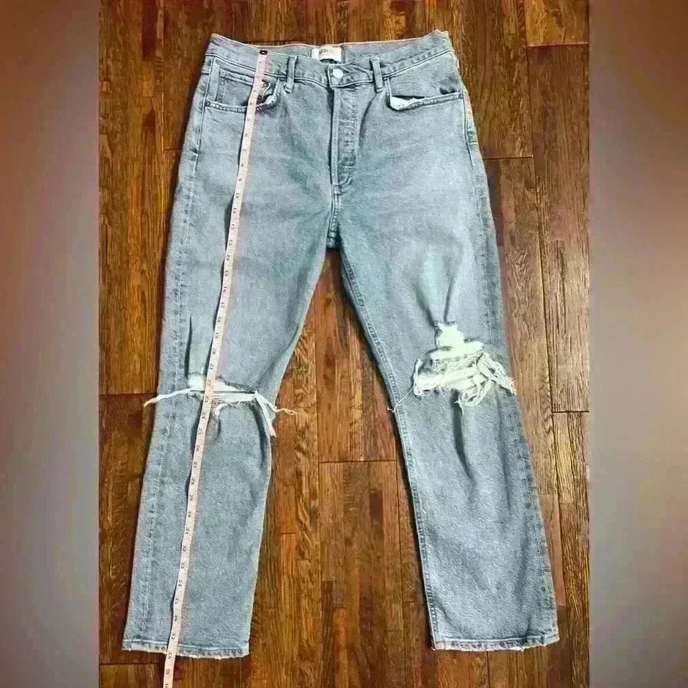 AGOLDE Riley High Rise Straight Jean in Blitz - Picture 2 of 13